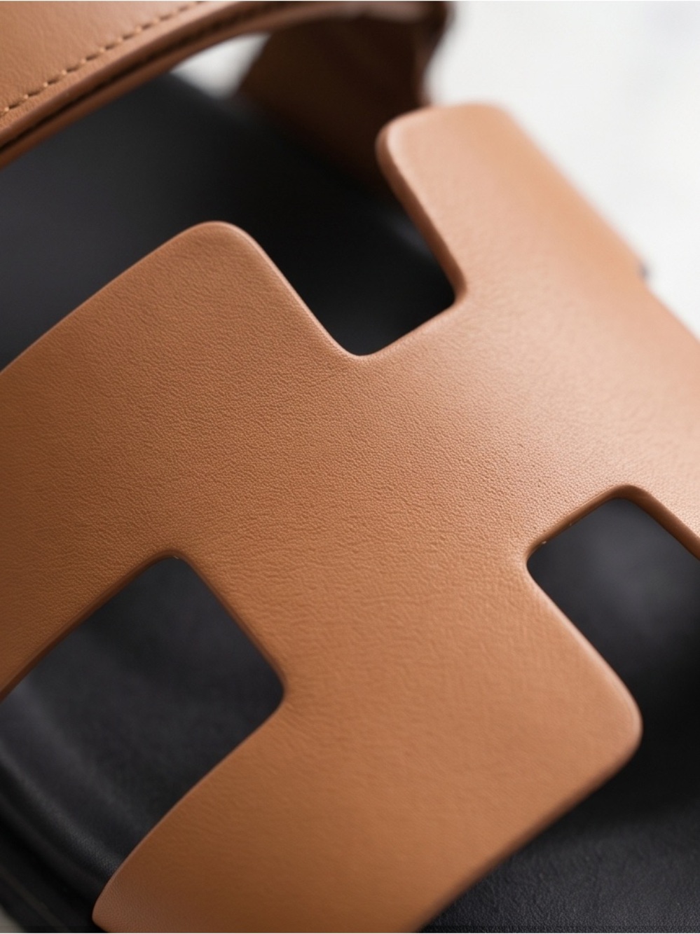 Authentic Hermes Chypre Tan Leather Slide Sandals - Picture 9 of 10